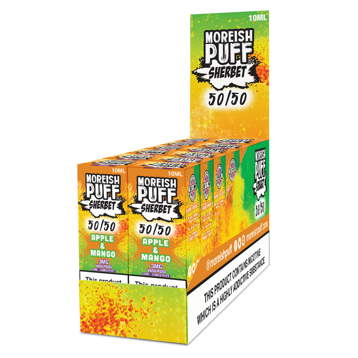 Moreish Puff Sherbet 50/50: Apple & Mango Sherbet 10ml E-Liquid