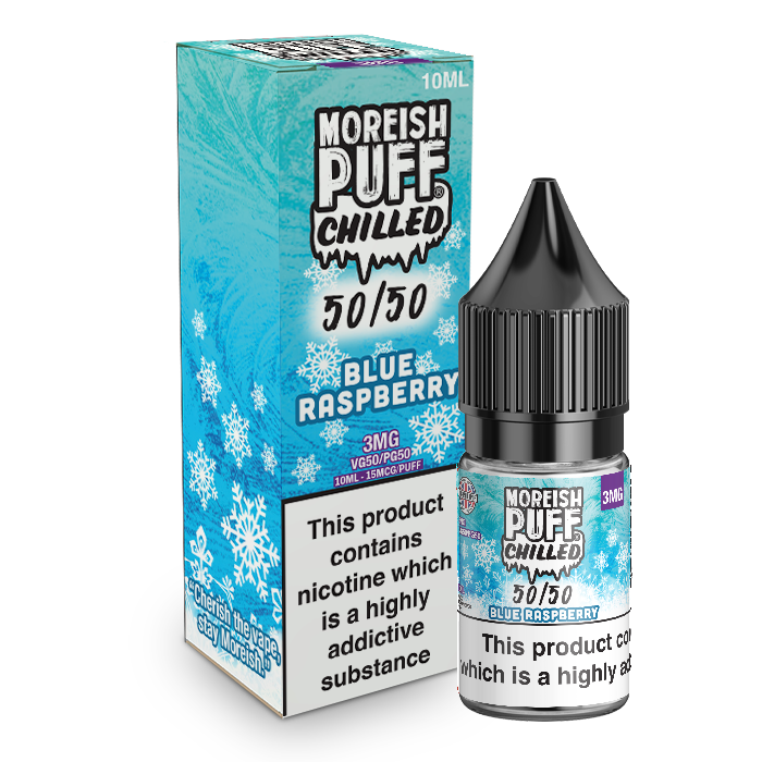 Moreish Puff Chilled 50/50: Blue Raspberry Chilled 10ml E-Liquid