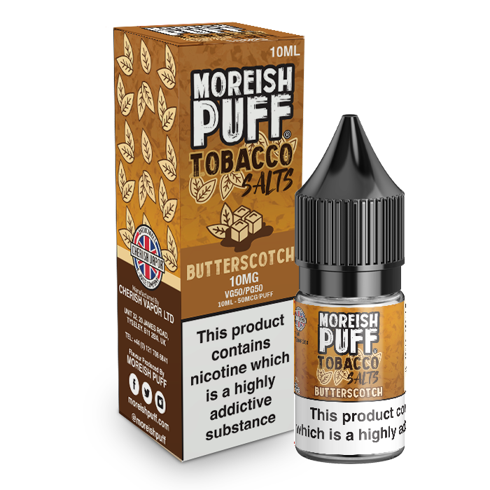 Butterscotch Tobacco Nic Salt by Moreish Puff 10ml