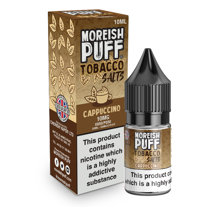 Cappuccino Tobacco Nic Salt by Moreish Puff 10ml