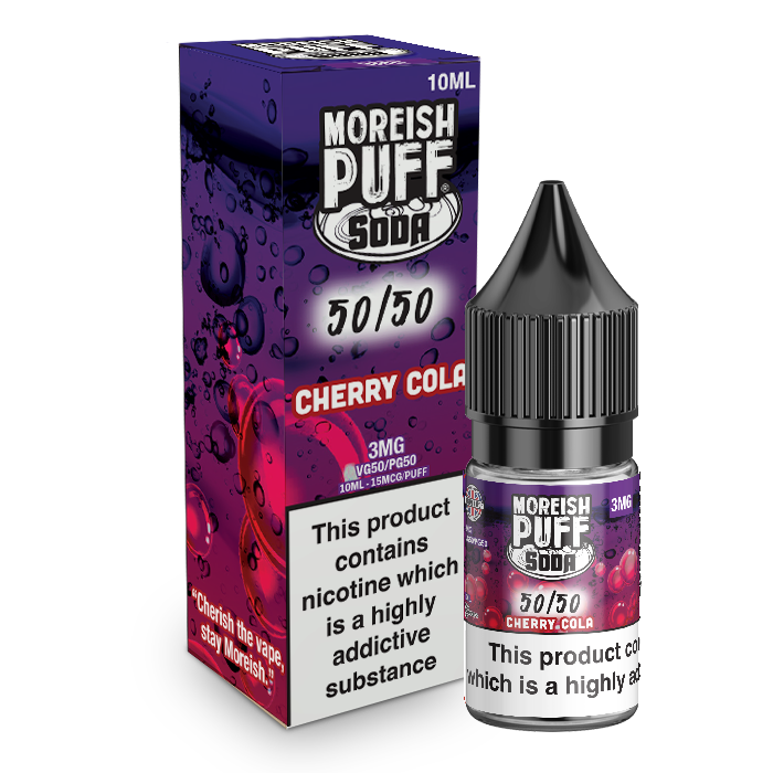 Moreish Puff Soda 50/50: Cherry Cola Soda 10ml E-Liquid