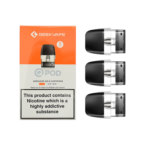 Geek Vape Q Series Replacement Pods 3 Pack 0.8ohm (12-18w)