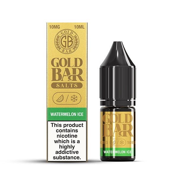 Gold Bar Watermelon Ice 10ml Nic Salt - 10mg