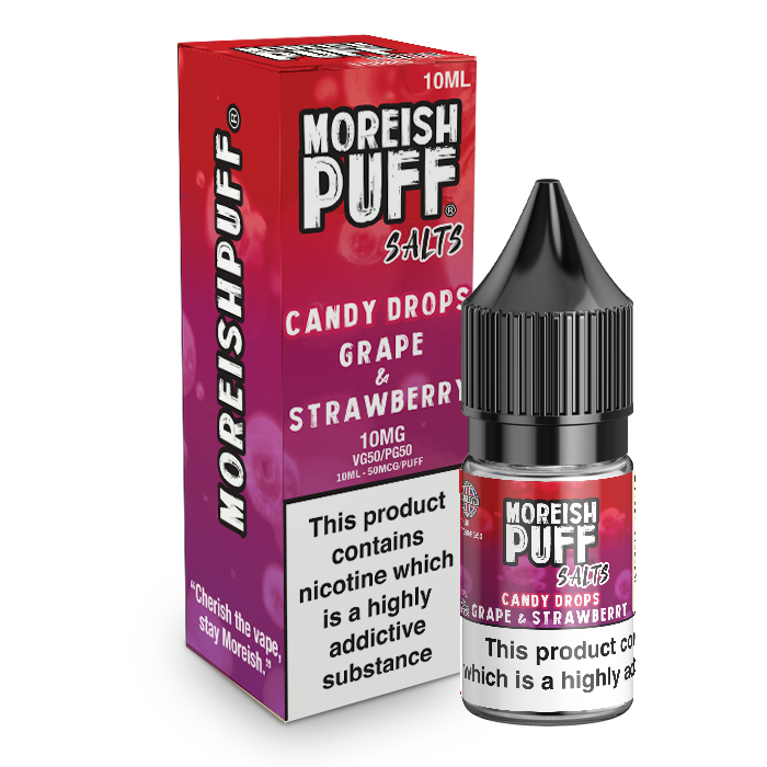 Moreish Puff Grape & Strawberry Candy Drops Nic Salt 10ml