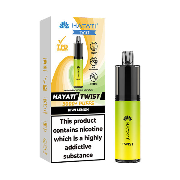 Hayati Twist 5000 Disposable Vape - Kiwi Lemon