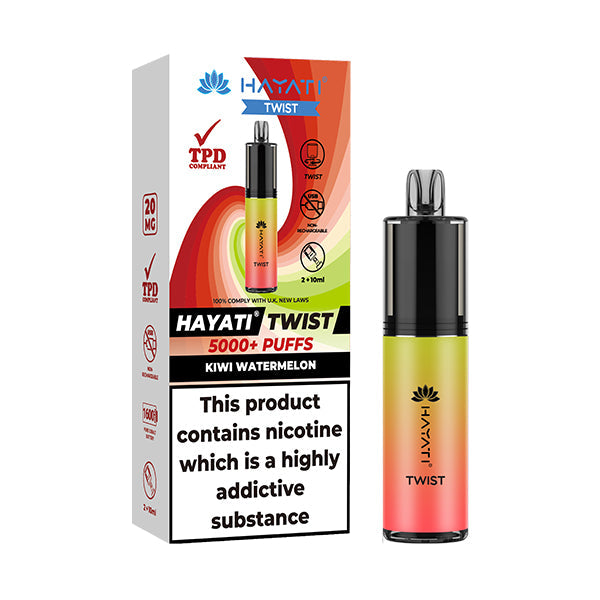 Hayati Twist 5000 Disposable Vape - Kiwi Watermelon