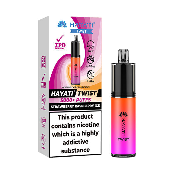 Hayati Twist 5000 Disposable Vape - Strawberry Raspberry Ice