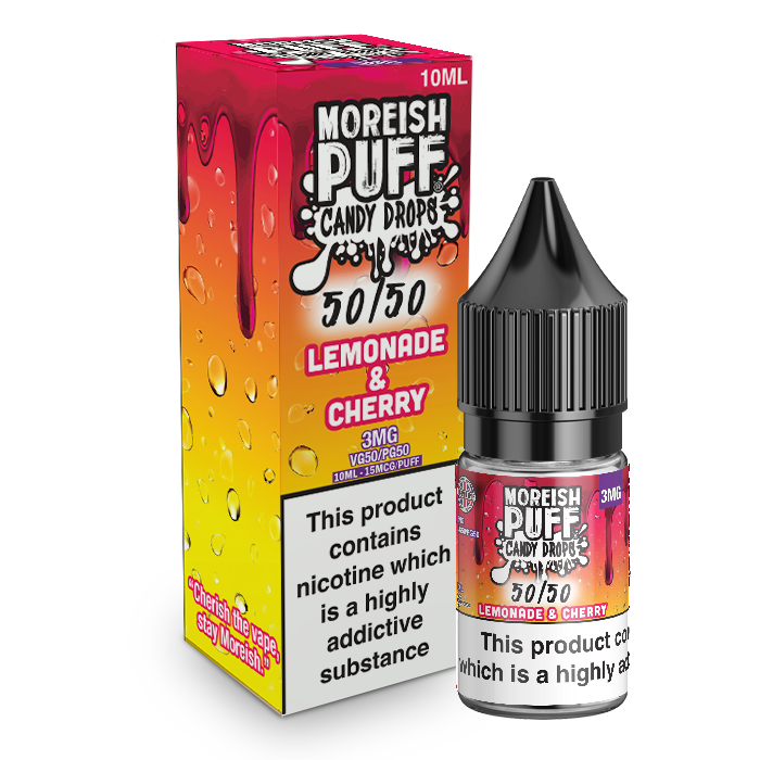 Moreish Puff Candy Drops 50/50: Lemonade and Cherry Candy Drops 10ml E-Liquid