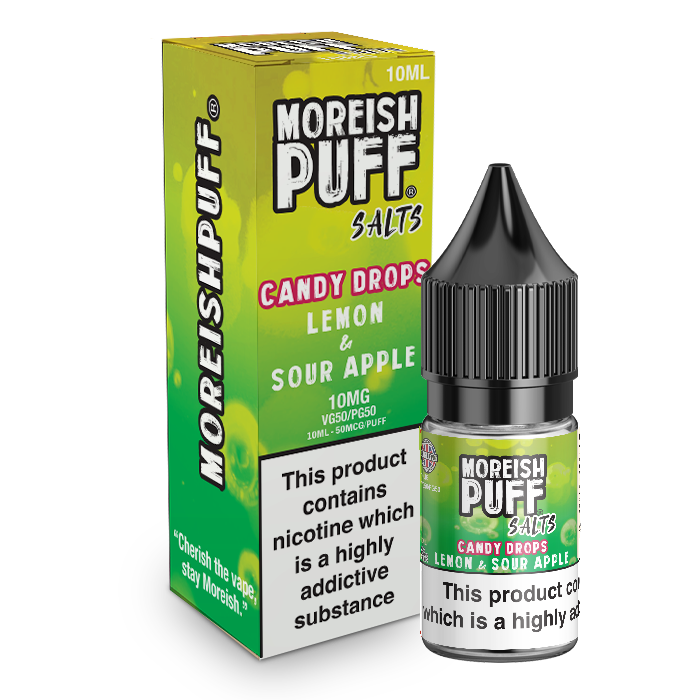 Moreish Puff Lemon & Sour Apple Candy Drops Nic Salt 10ml