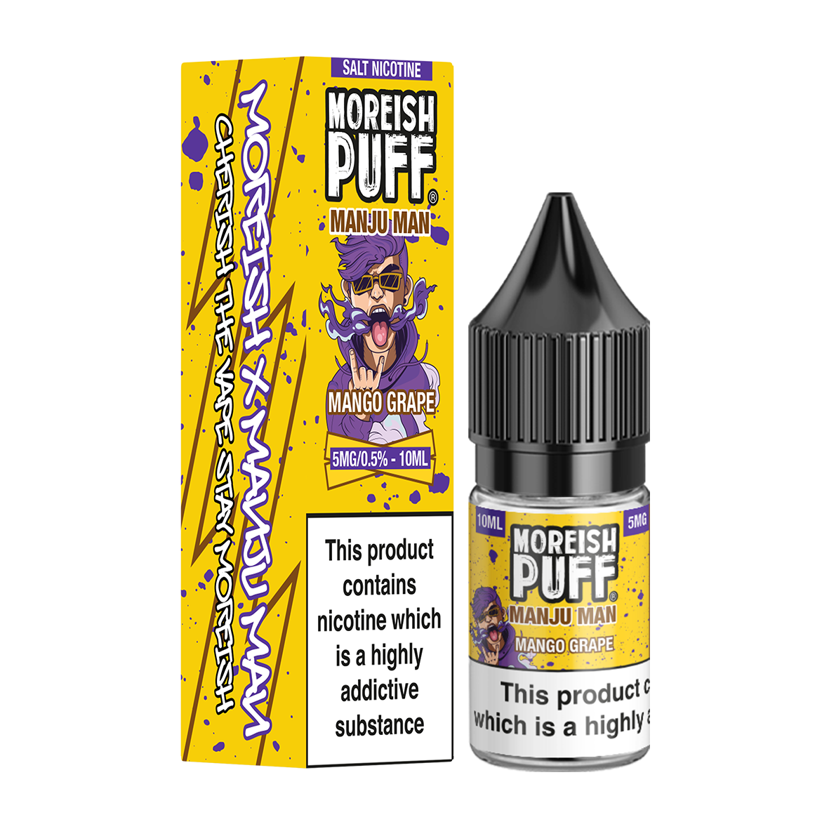 Moreish Puff Manju Man Mango Grape 10ml Nic Salt E-Liquid