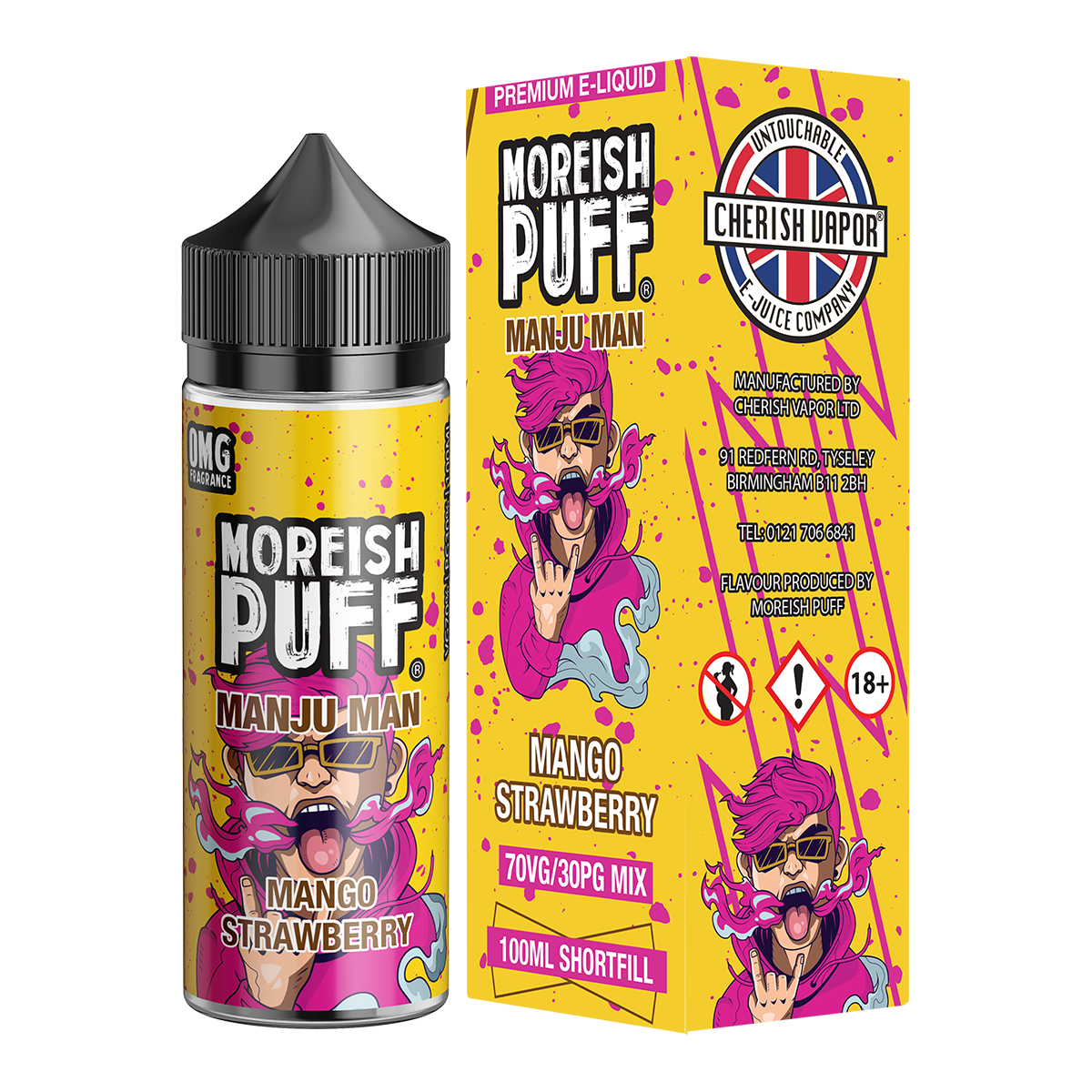 Moreish Puff Manju Man Mango Strawberry 100ml Shortfill E-Liquid