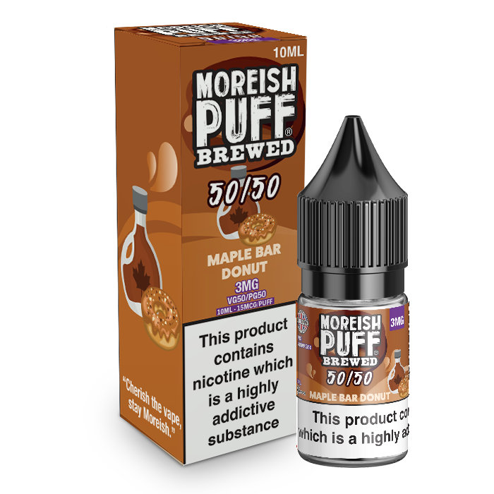 Moreish Puff Brewed 50/50: Maple Bar Donut 10ml E-Liquid