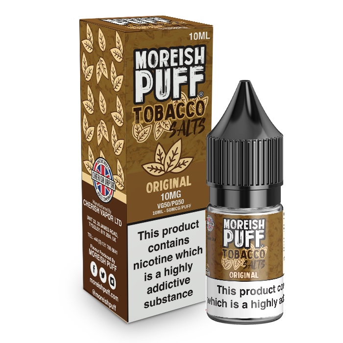 Original Tobacco Nic Salt by Moreish Puff 10ml 10mg