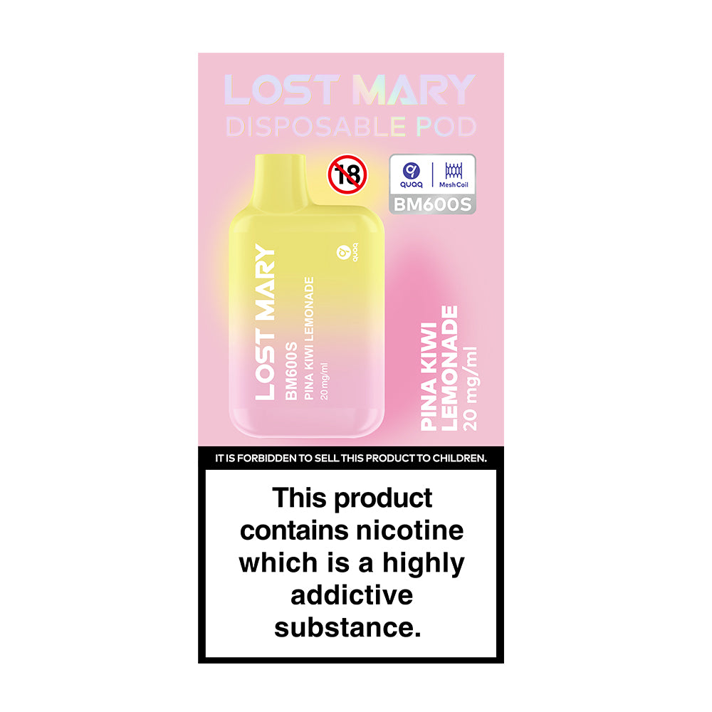 Lost Mary BM600S Disposable Vape Device - Pina Kiwi Lemonade