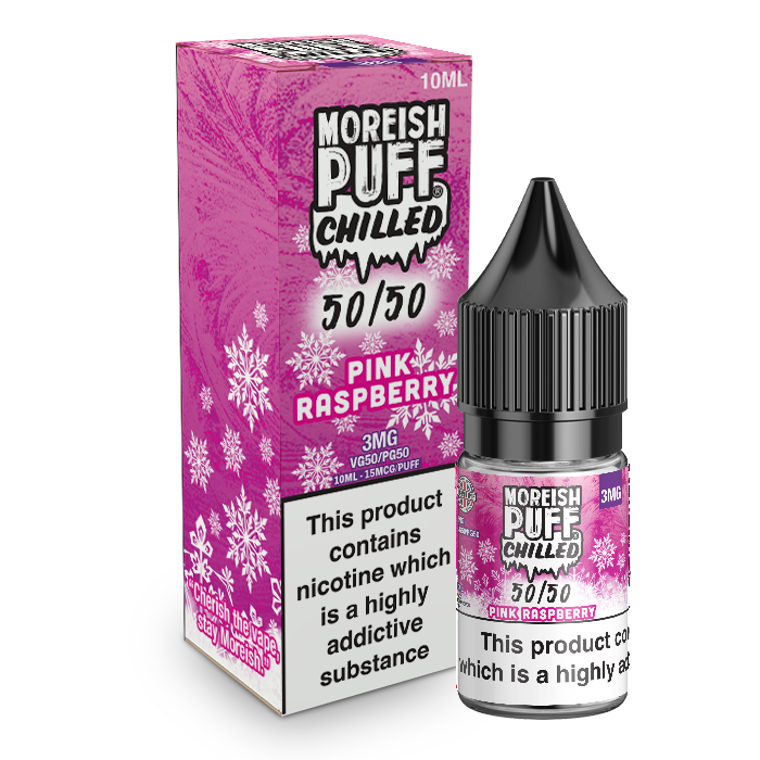 Moreish Puff Chilled 50/50: Pink Raspberry Chilled 10ml E-Liquid