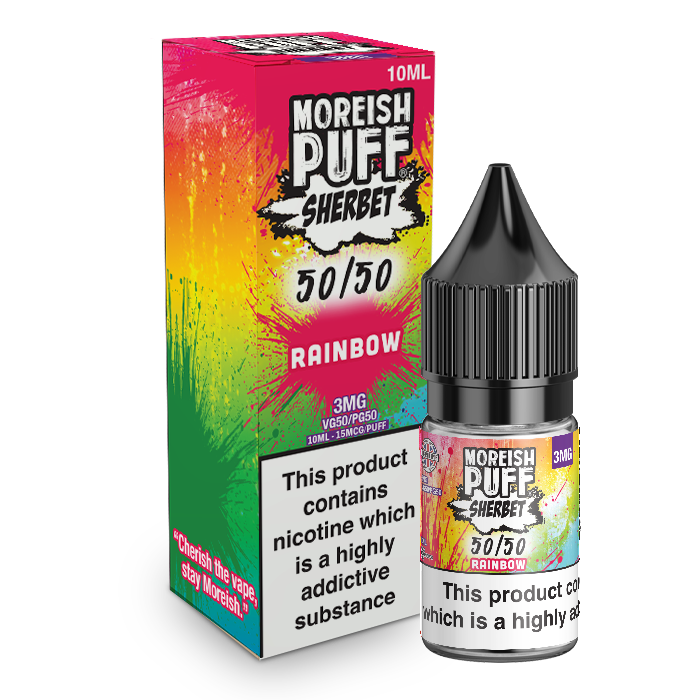 Moreish Puff Sherbet 50/50: Rainbow Sherbet 10ml E-Liquid