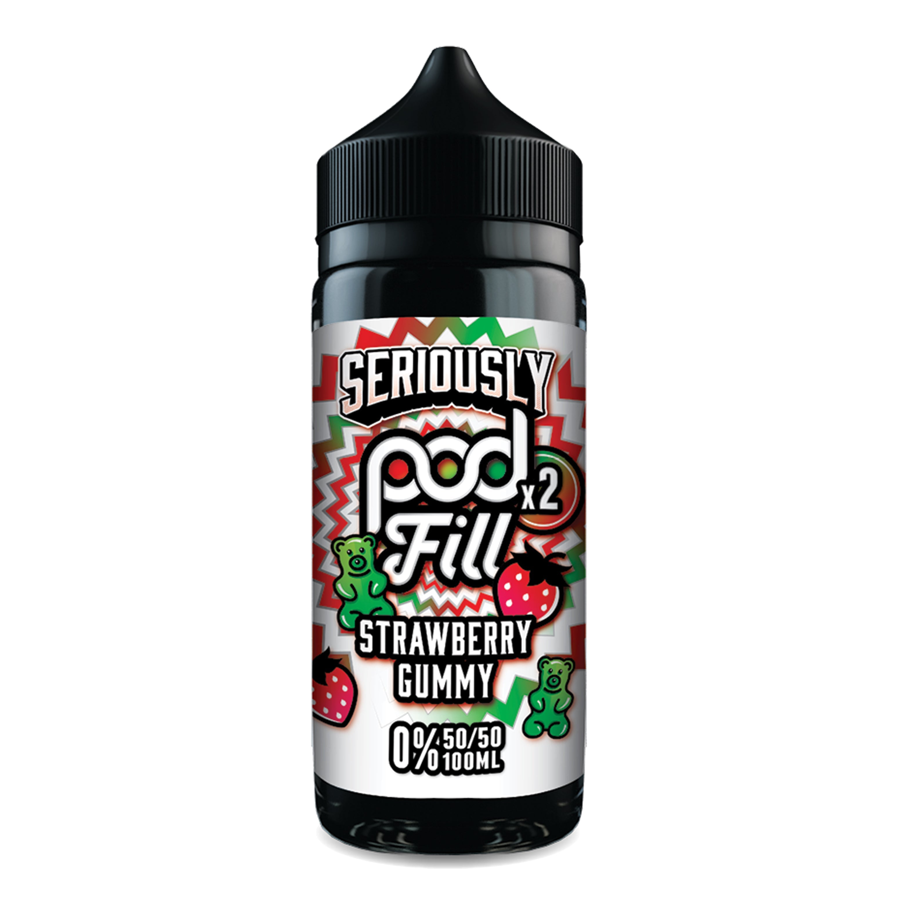 Doozy Vape Seriously Pod Fill X2 Strawberry Gummy 0mg 100ml Shortfill