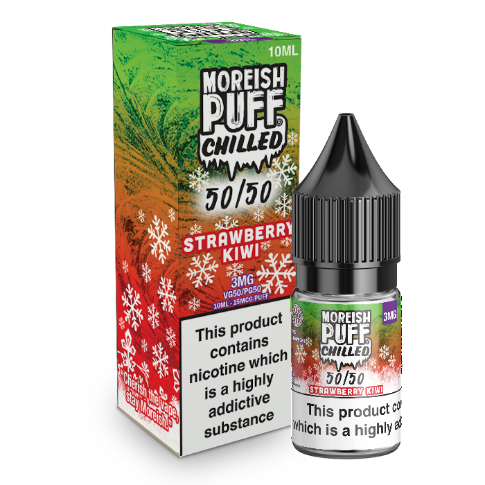 Moreish Puff Chilled 50/50: Strawberry and Kiwi Chilled 10ml E-Liquid