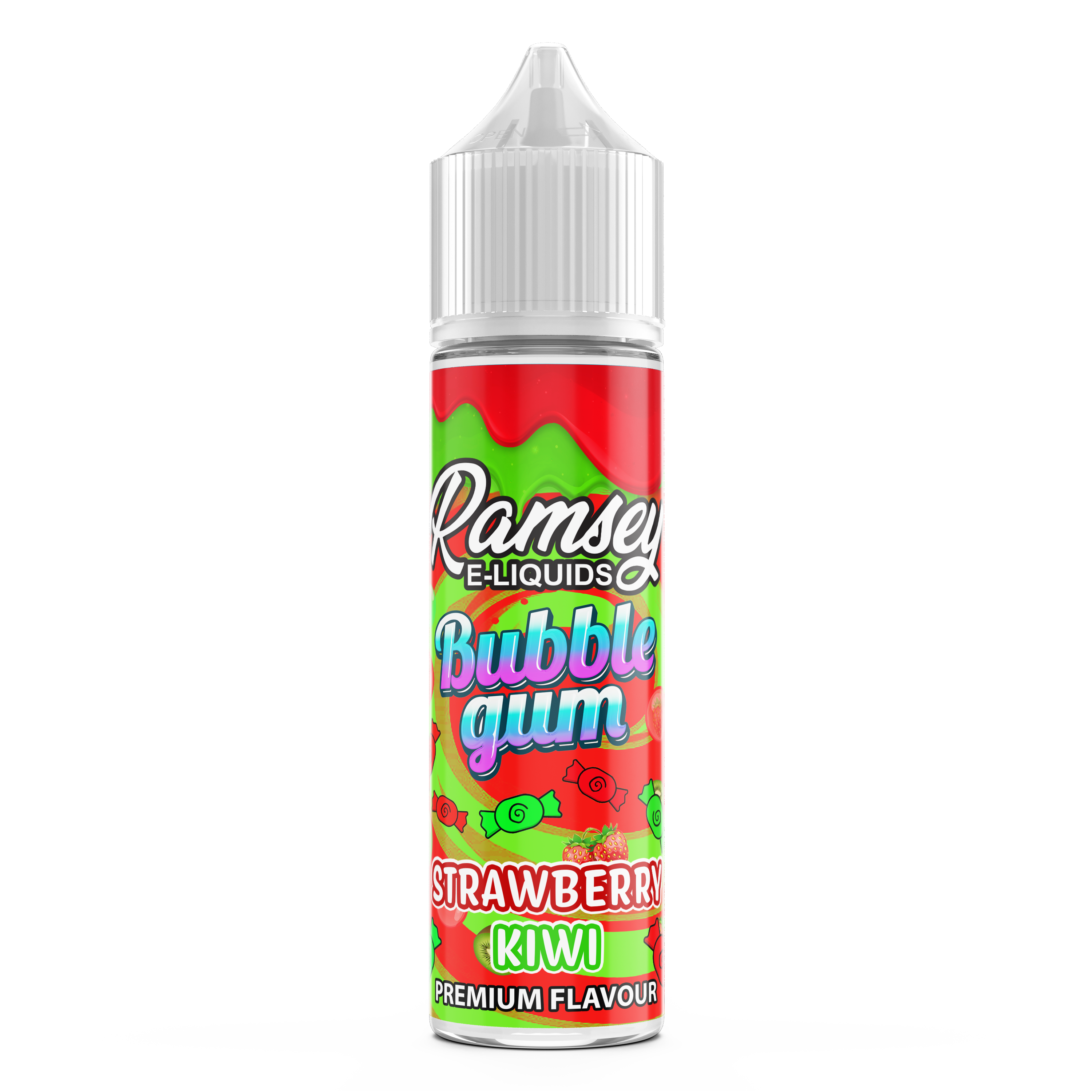 Ramsey E-Liquids Bubblegum Strawberry Kiwi 0mg 50ml Shortfill E-Liquid