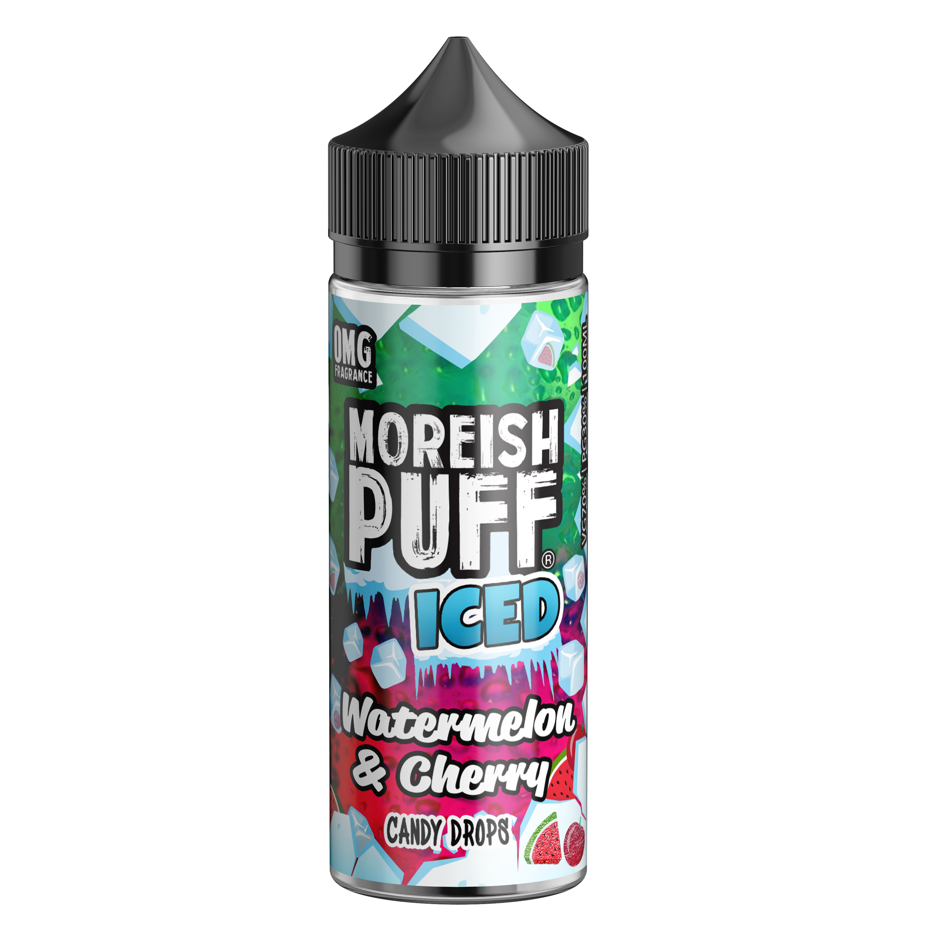 Moreish Puff Iced Watermelon & Cherry Candy Drops 0mg 100ml Shortfill E-Liquid