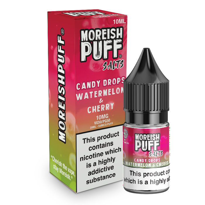 Moreish Puff Watermelon & Cherry Candy Drops Nic Salt 10ml