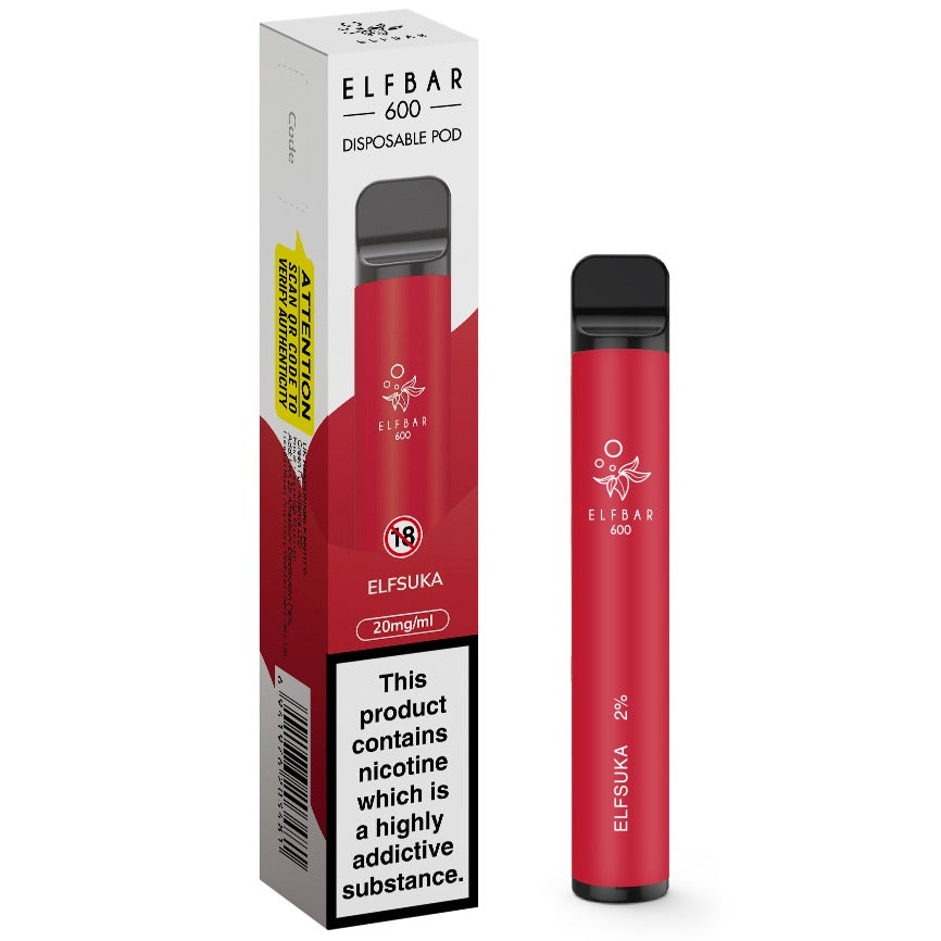 Elf Bar 600 Disposable Pod Device 20mg - Elfsuka