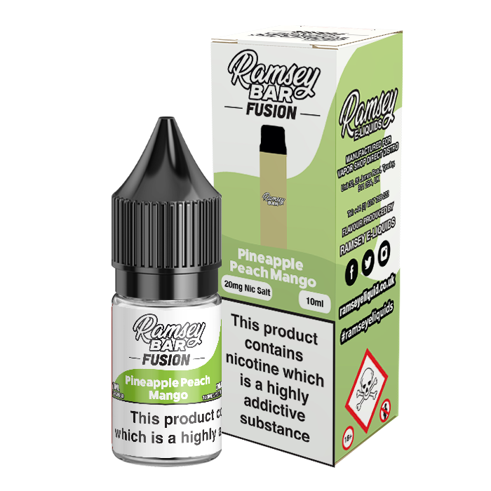 Ramsey Bar Fusion Pineapple Peach Mango 10ml Nic Salt 20mg