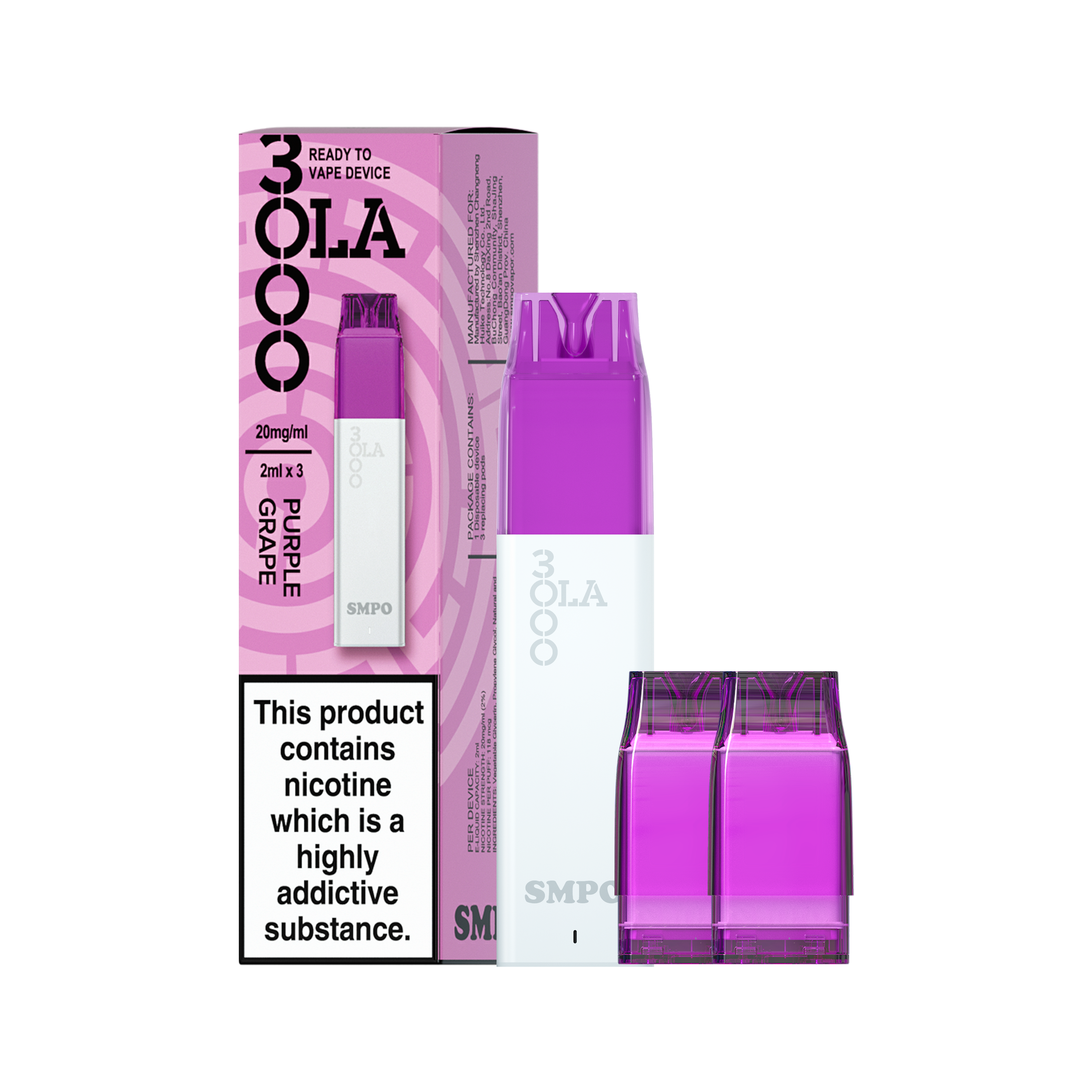 OLA 3000 Pod Disposable - Purple Grape