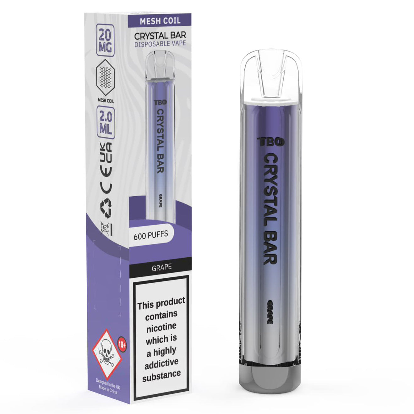 TBO Crystal Bar Disposable Vape Device - Grape