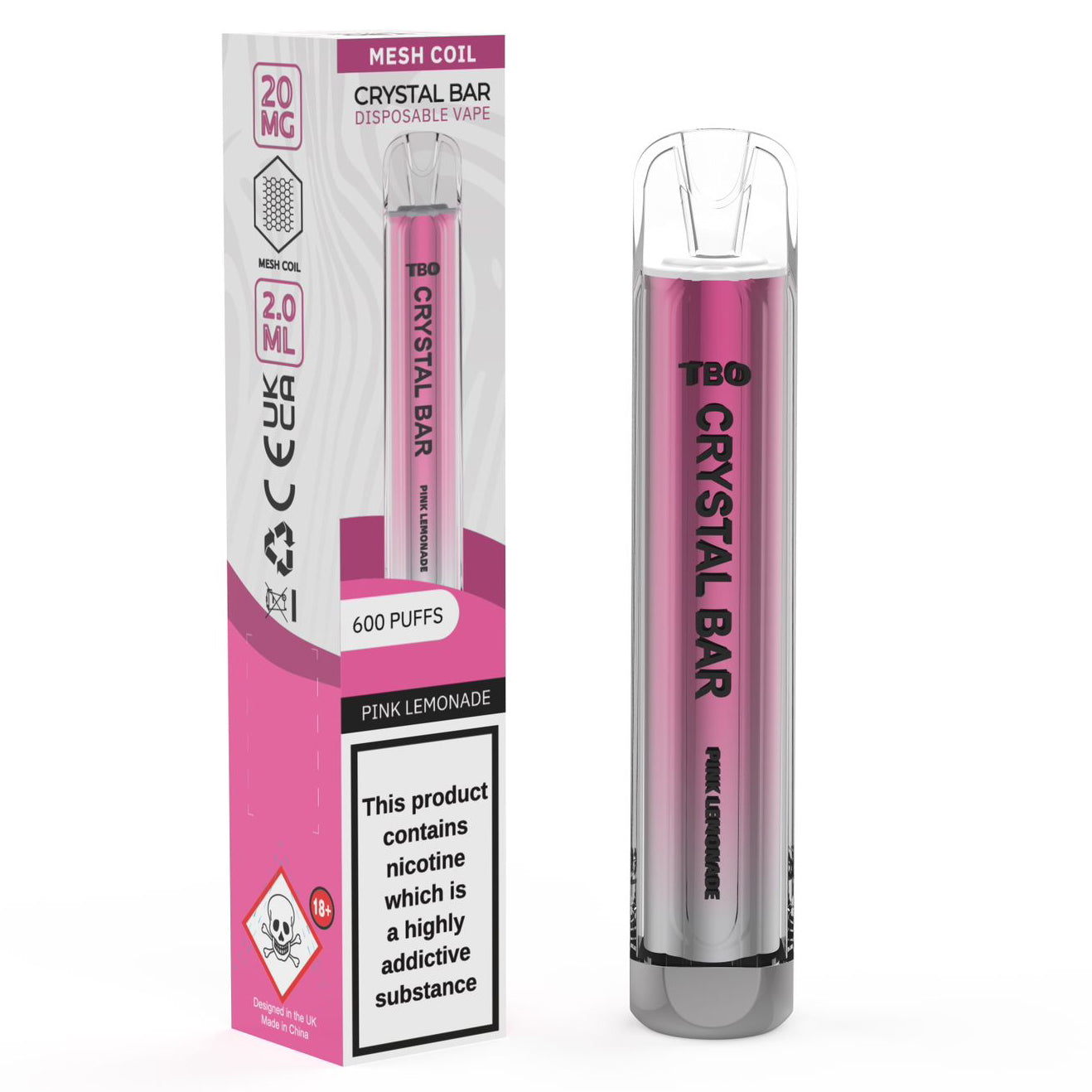 TBO Crystal Bar Disposable Vape Device - Pink Lemonade