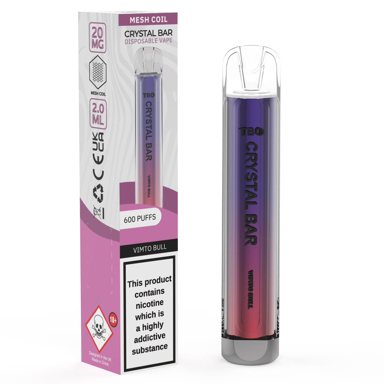 TBO Crystal Bar Disposable Vape Device - Vimto Bull