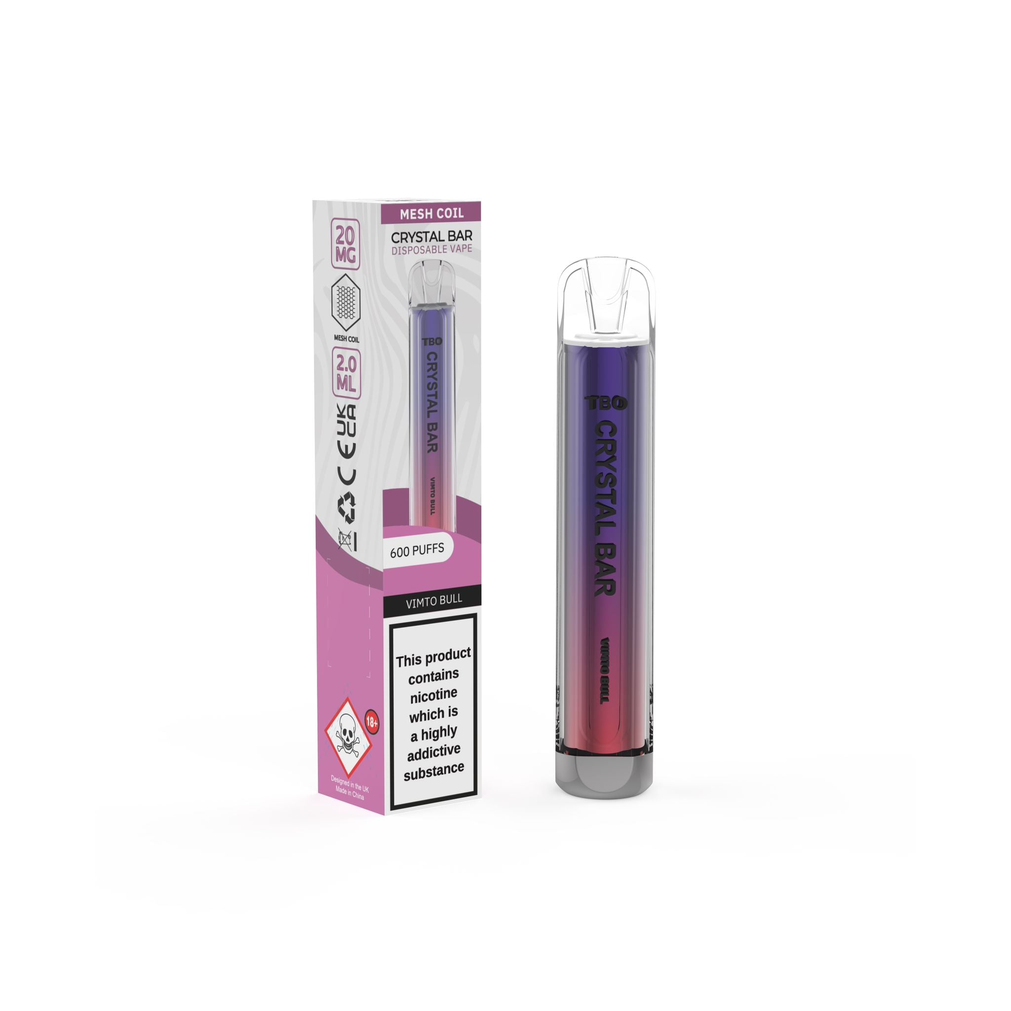 TBO Crystal Bar Disposable Vape Device - Vimto Bull